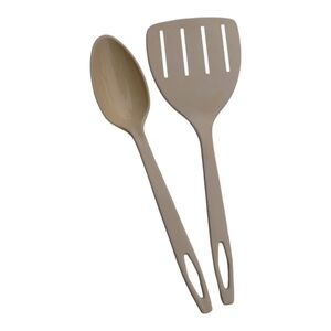 Two Vintage Tailor Made Nylon Kitchen Utensils Almond Color Spatula And Spoon